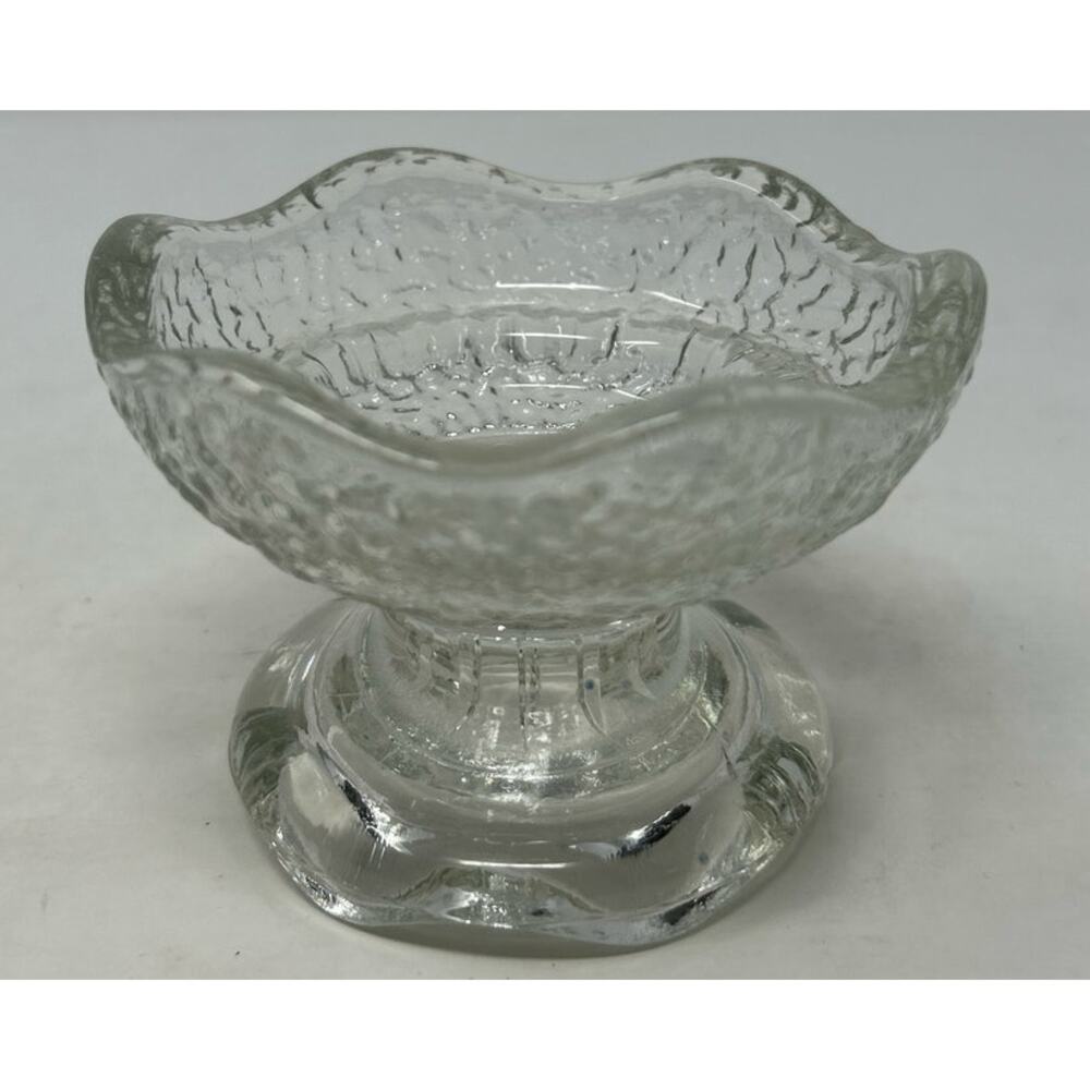 Anchor Hocking Clear Pebbled Reversible Candle Holder Tapered & Votive Candles
